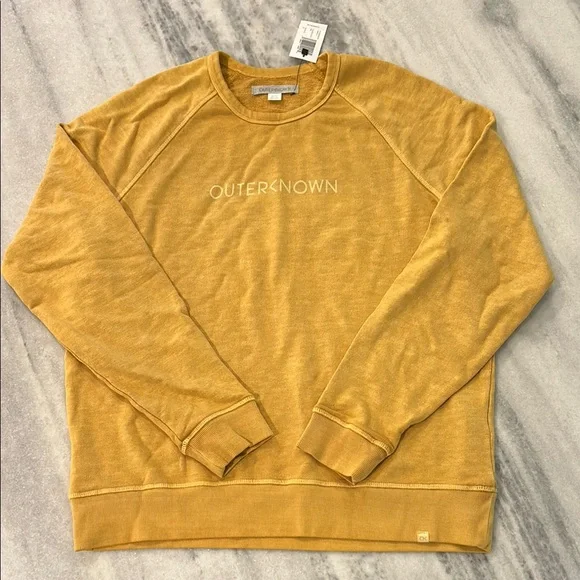 NWT Outerknown Sur French Terry Sweatshirt sz XL in Mustard Yellow - Picture 1 of 7